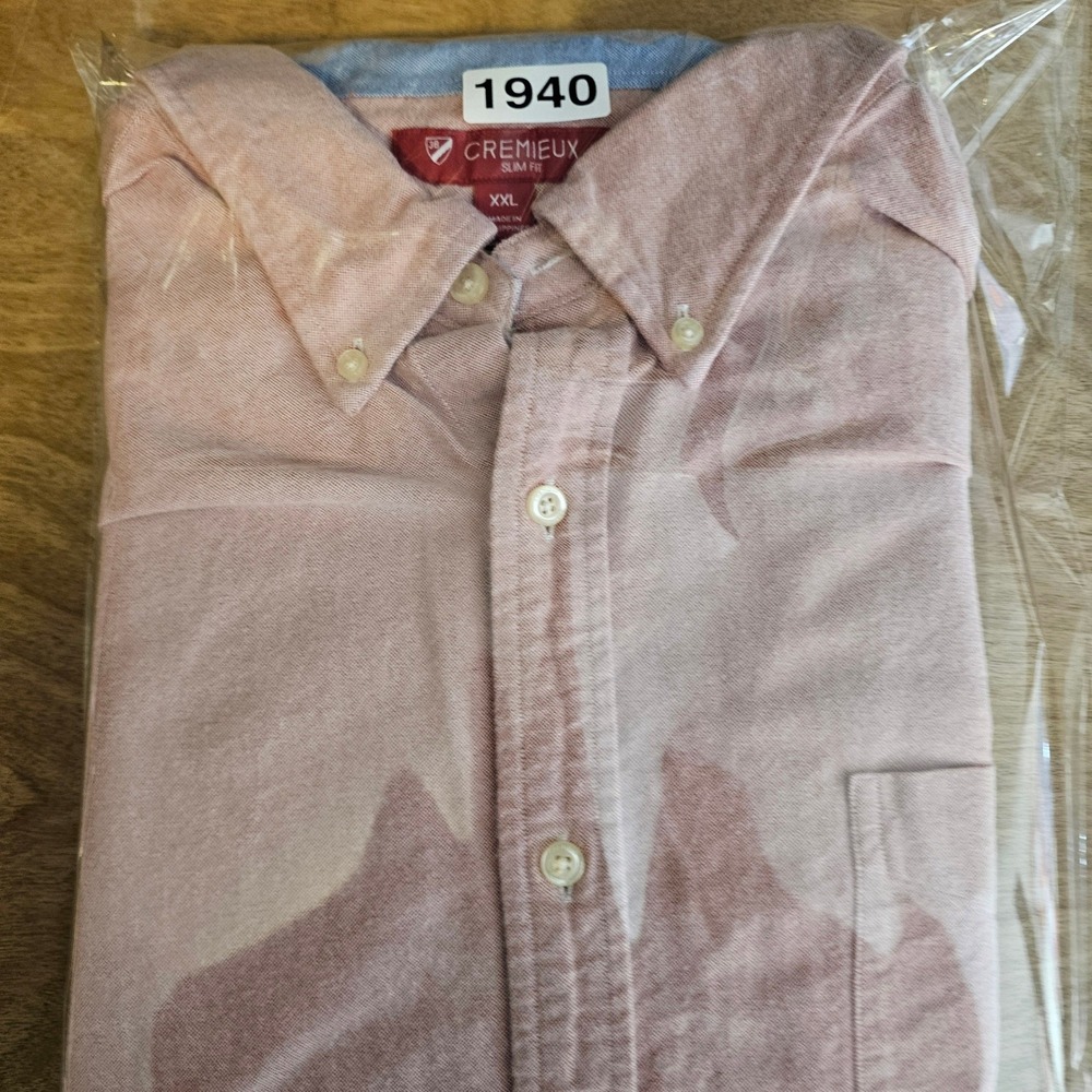 Cremieux Slim Fit Supima Cotton Button Down Shirt Mens XXL Salmon Long Sleeve - Picture 7 of 7